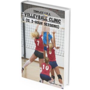 book with a cover title of 'complete template for a volleyball clinic (12, 2-hour sessions)'